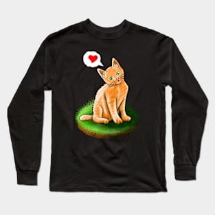 Cute Cat show some love to everyone Long Sleeve T-Shirt